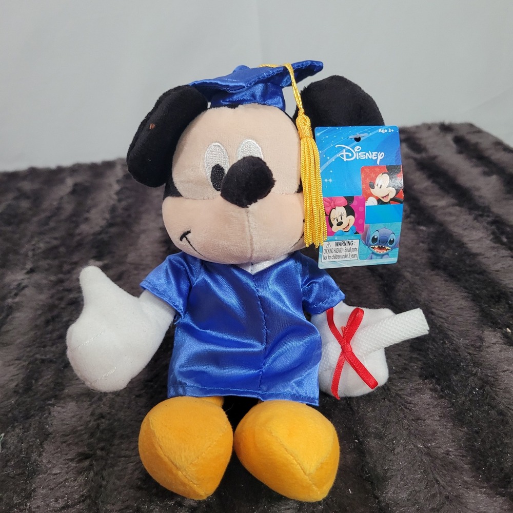 Disney Mickey Mouse Graduation Plush Blue Gown Tassel Diploma 210519 NWT